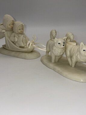 Dept 56 Snowbabies Mush! Dogsled Figurine Retired #68805 1995 in Box Vintage